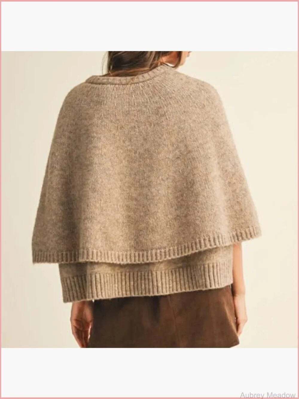 Round Neck Shawl Cardigan Sweater Casual Button Down Cropped Knit Cape Coat